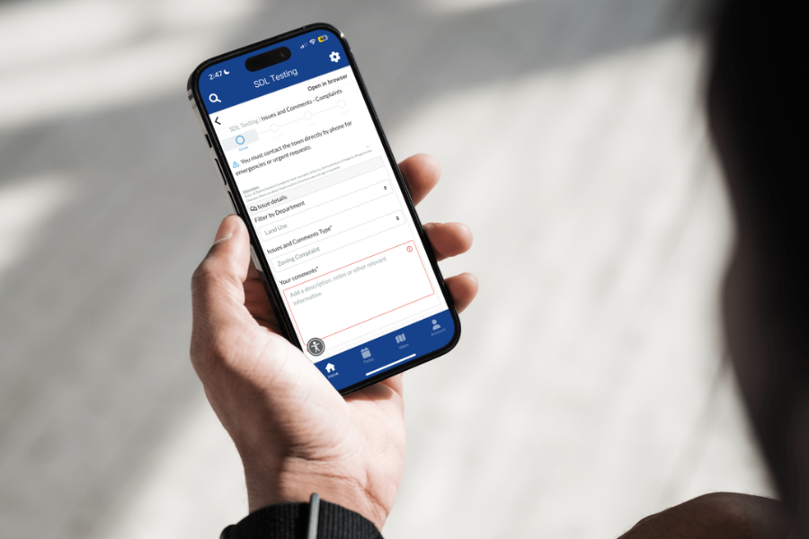 Mobile inspection technology and permitting software on a mobile phone screen