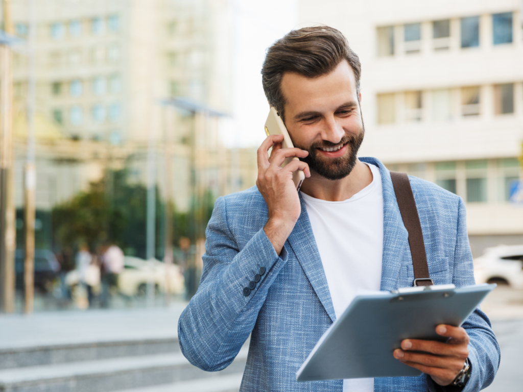 Professional city official using government technology